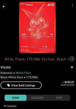 Victini Pokemon Chase Card. Pokémon 172/086.