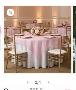 3 each Dusty pink square table cloth over