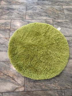 Round Green Shag Area Rug