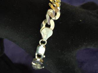 8" Italian 925 Silver Bracelet 8mm Wide