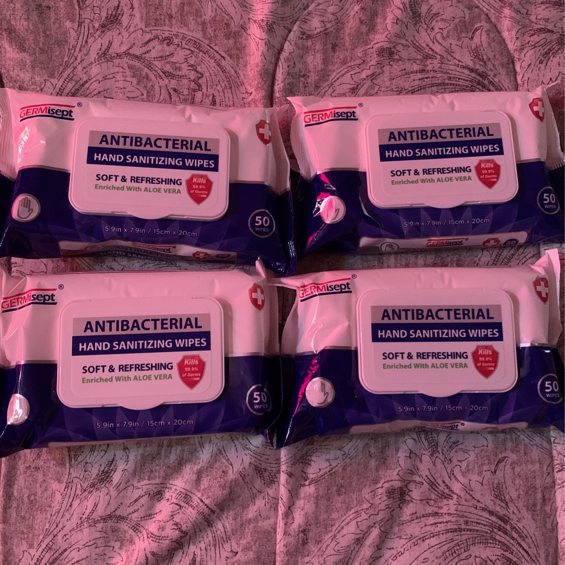 Antibacterial hand sanitizing wipes