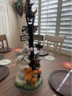 Blue Sky tall Halloween lamp post