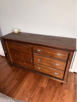Wood Dresser with Sliding Cabinet(2)
