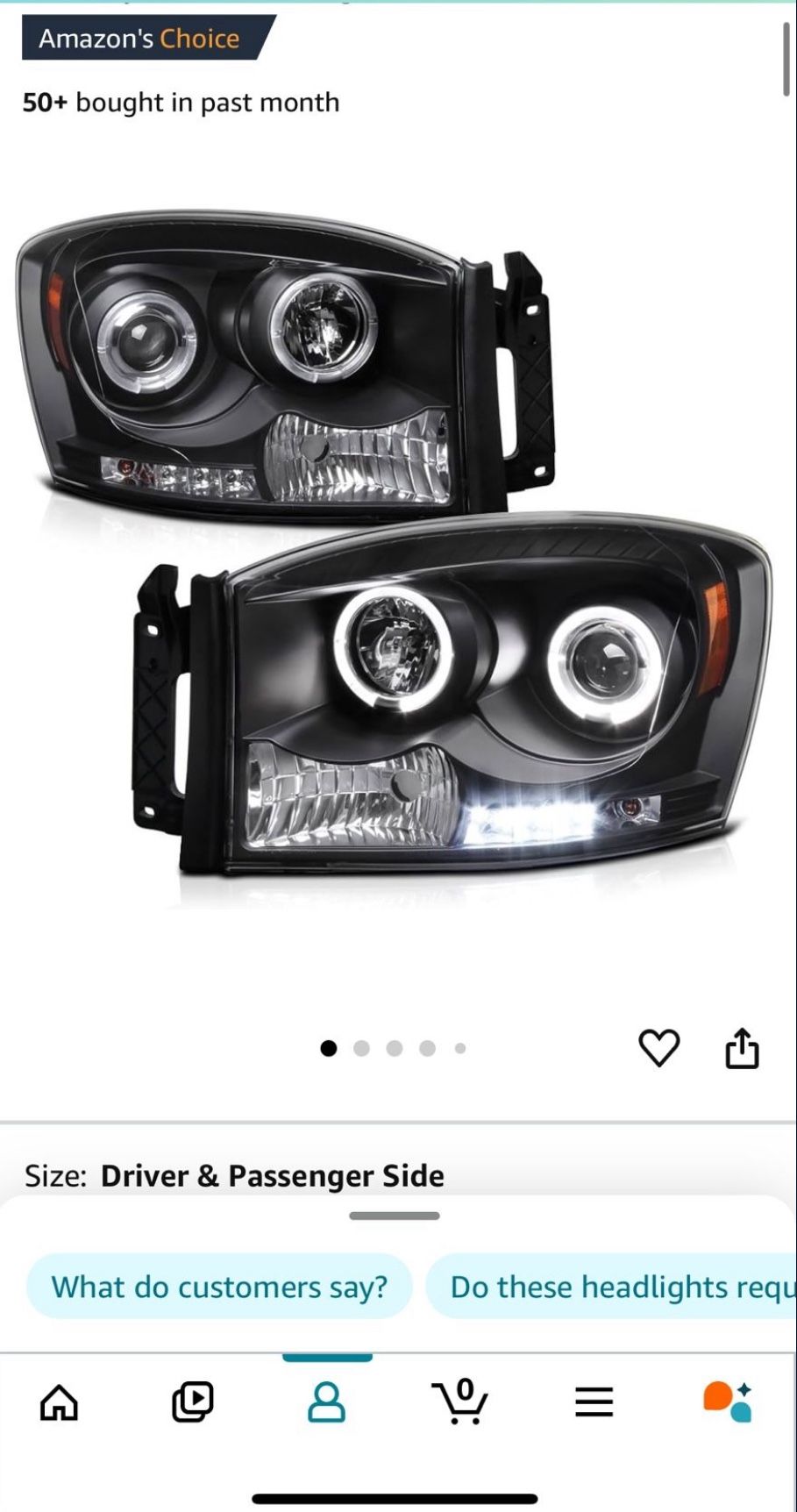 Brand New 2006-2009 Dodge Ram 1500, 2500, 3500 Headlights With Halos And LEDs