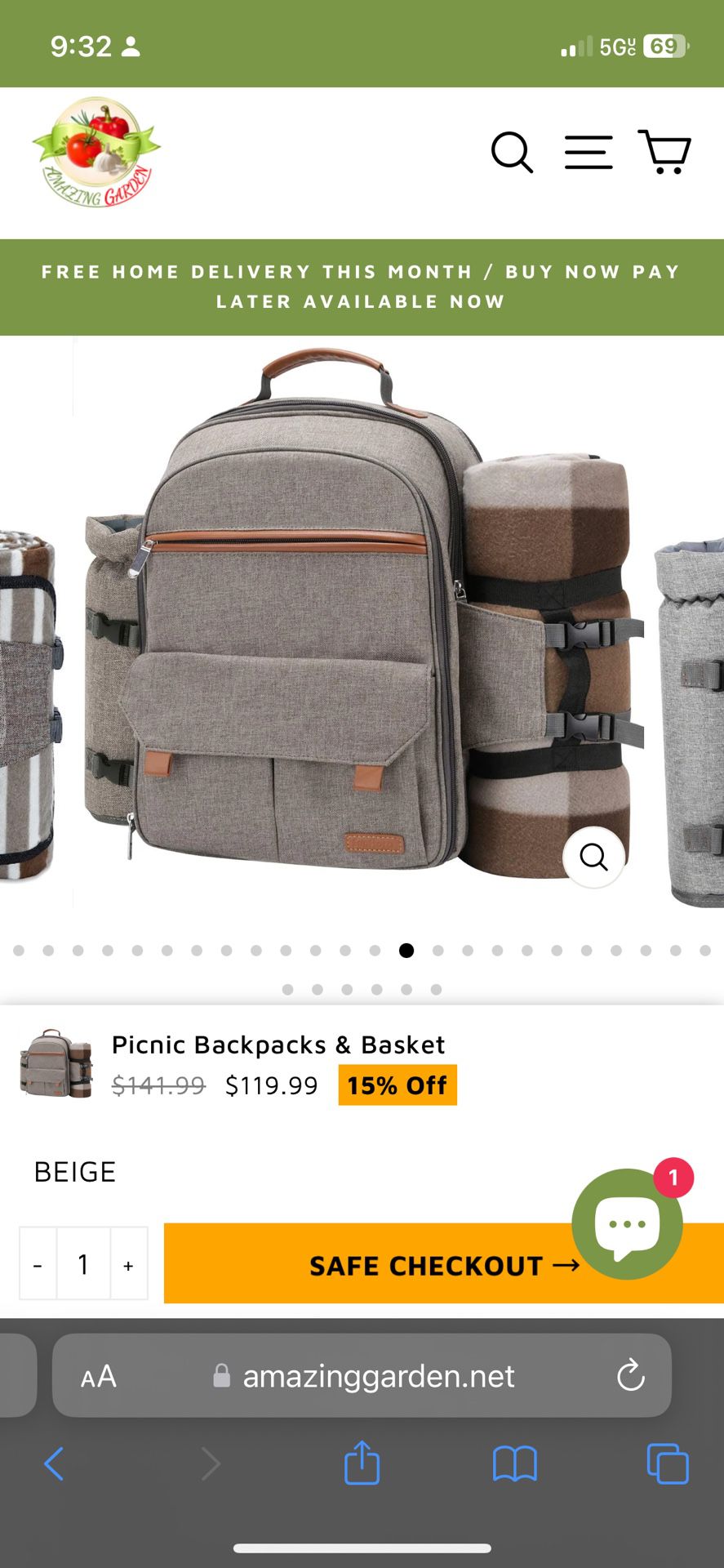 Picnic Backpack Basket 