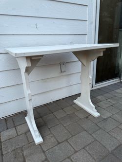 Beautiful White Wooden Trestle Kitchen Table