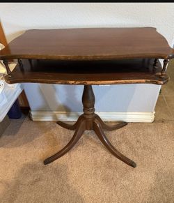 Antique 2 Tier Pedestal Accent Table - Make Offer