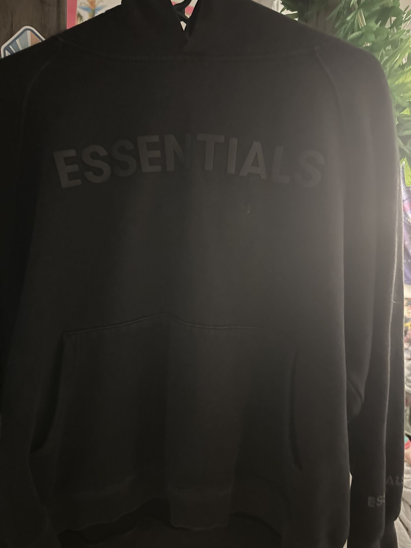 ESSENTIALS hoodie All Black Size M