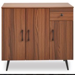 Sideboard Cabinet With 3 Doors & Pull Out Drawer Adjustable Shelves 