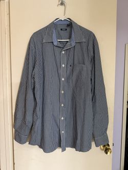 IZOD men Long Sleeve Blue Gingham