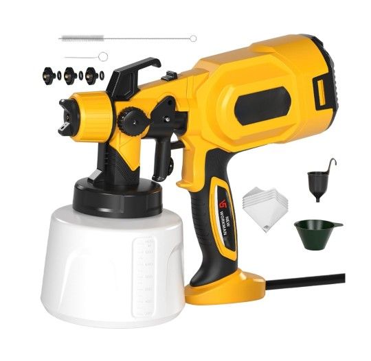 1400ml Capacity Electric Spray Paint Gun  with 4 Nozzles and 3 Patterns