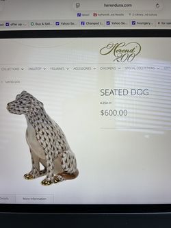 Herend Hand painted first edition seated dog figurine
