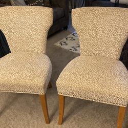SALE-REDUCED TODAY 2 Cheetah Print Velvet Dining Room Chairs