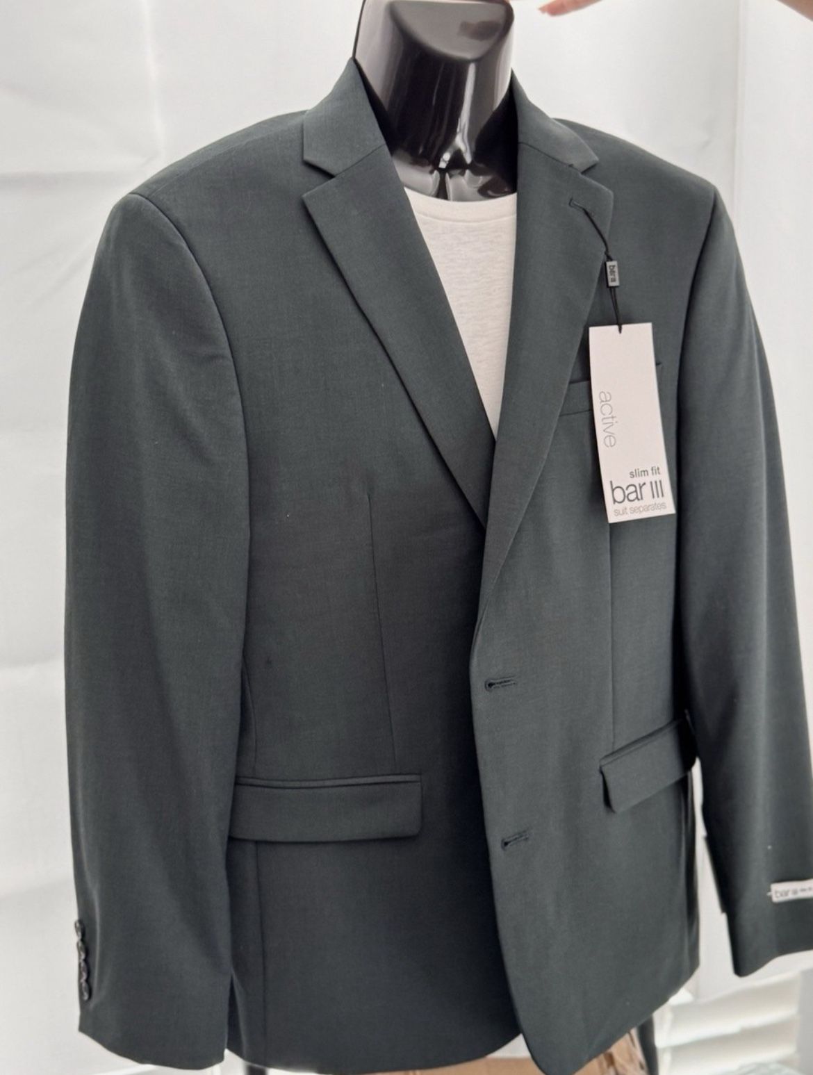 Bar Iii Men's Slim-Fit Emerald Green Solid Double-Breasted Suit Separate Jacket