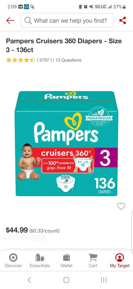 (2) Boxes Size 3 Pampers Cruisers