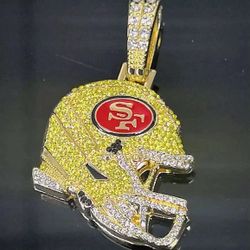 49ers Bling Helmet Chain Necklace