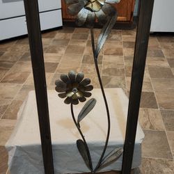 Vintage Metal And Wood Creation Floral Wall Hanging 32x12 May And California Collectible Excellent Condition