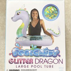 Pool Candy Glitter Dragon Large Pool Tube 40" Diameter New Summer Pool Floatie
