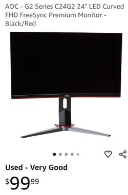 AOC C24G1 24" 165hz Curved 1080p 1500R 1ms Full HD