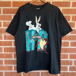 Vintage 90s Harley Davidson Clovis NM High Plains Warner Bros T-shirt XL