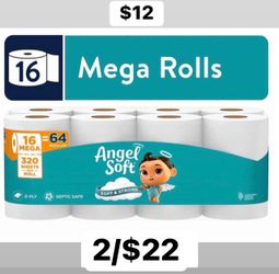 Angel Soft 16 Mega Rolls Toilet Paper