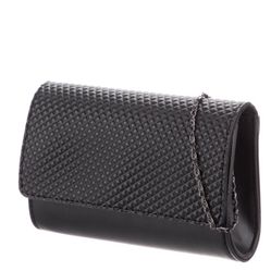  Neiman Marcus Women's Black Faux Leather Magnetic Clutch Bag