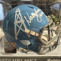 Warren Moon Signed Houston Oilers Riddell Speed Mini Helmet Beckett