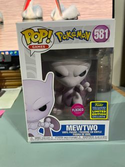 Funko Pop Games Pokemon #581 Mewtwo 2020 Summer Convention Exclusive SDCC Flocked