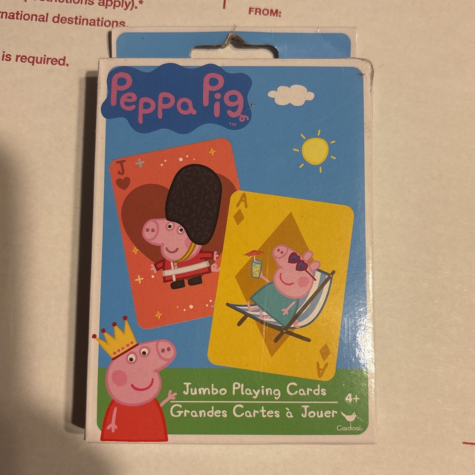 Peppa Pig Jumbo Playing Cards New