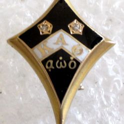 Kappa Alpha Theta Vintage Pin /badge & Diamond Accents In ⭐️ 