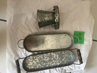 Galvanized Metal Decor Set of 3