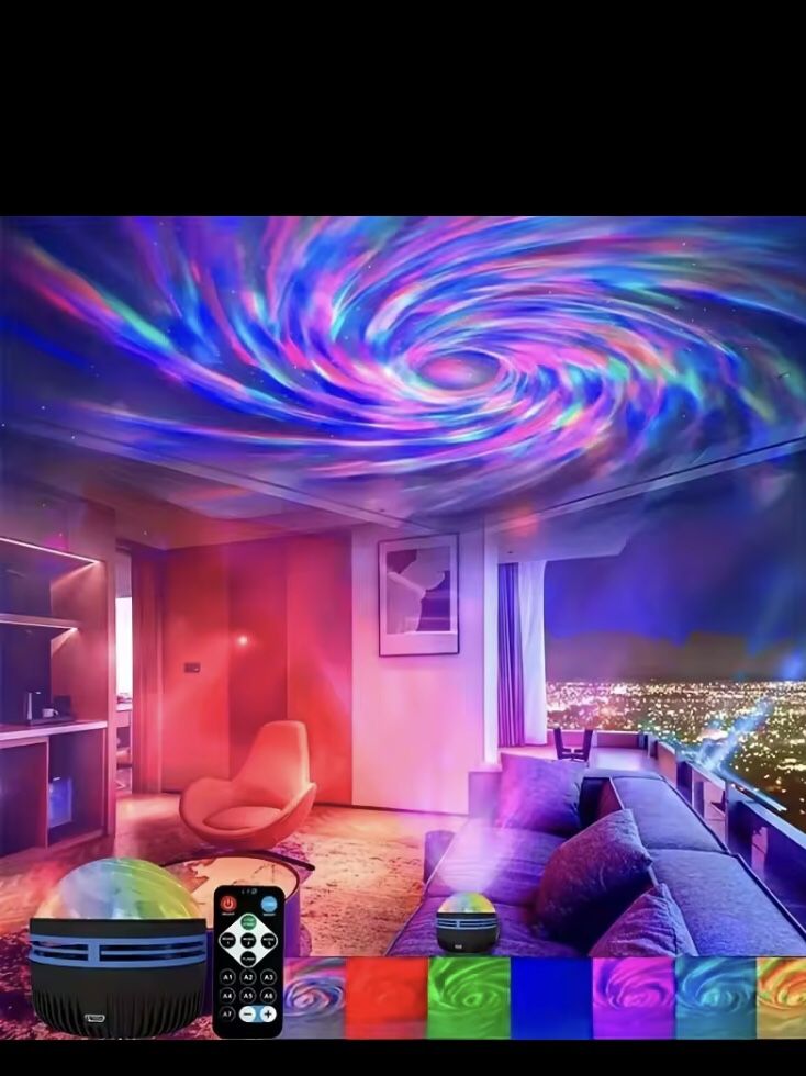 LED Starry Galaxy Projector Light RGB Smart Remote Control Star Aurora Lamp KTV USB Powered