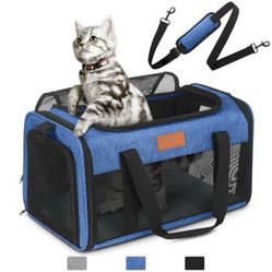 “New”TSA Approved Pet Carrier W/mat,shoulder Strap(15lb Limit)top Opens/zipper Front(breathable Mesh)shoulder Strap(retail49)