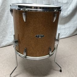 Stewart  14 x14 floor Tom in Gold Sparkle wrap