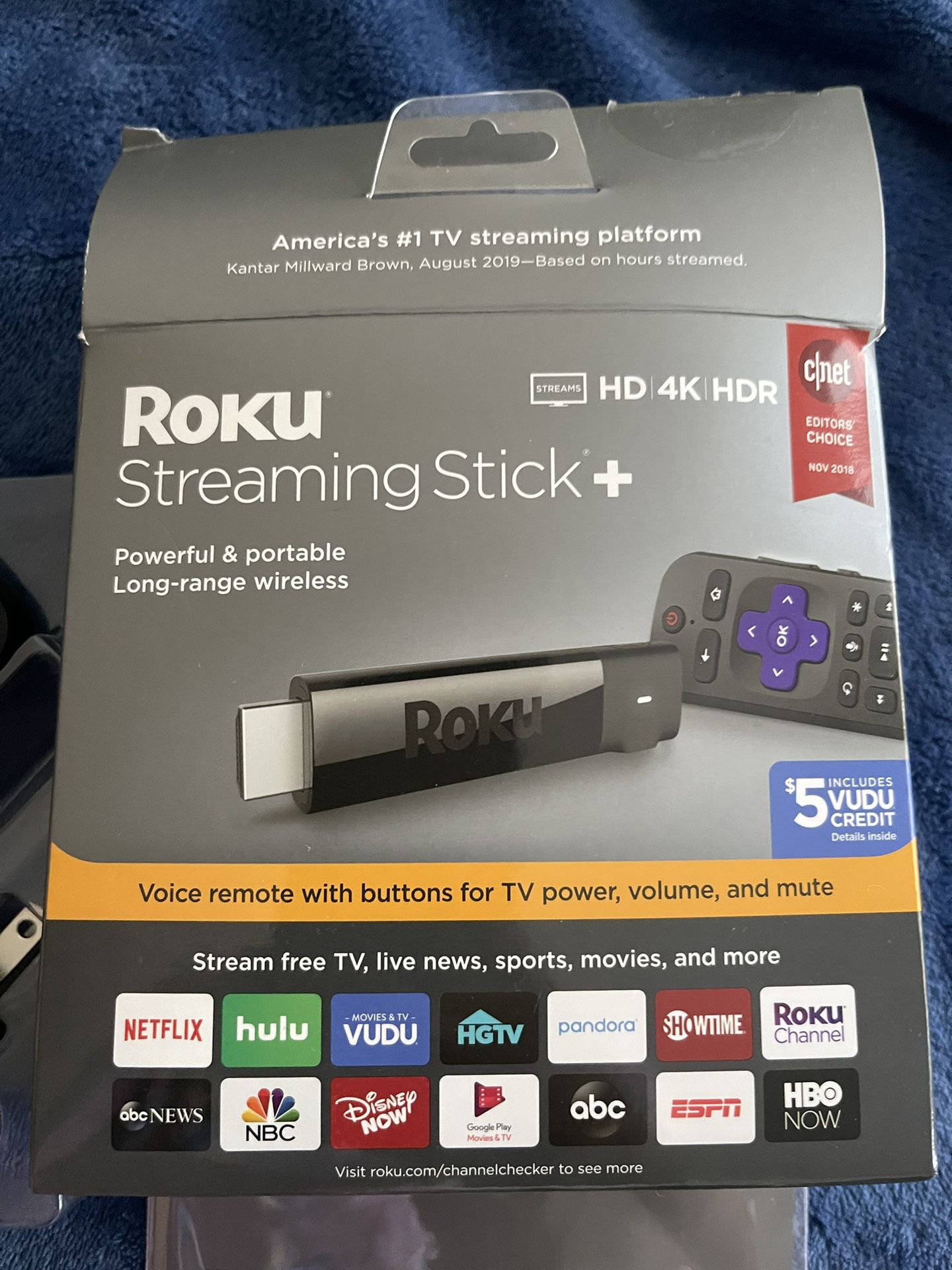 Roku Streaming Stick + (with Voice Remote & connectors)
