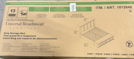 Pierson King Storage Bed with Footboard Drawers - New in Box