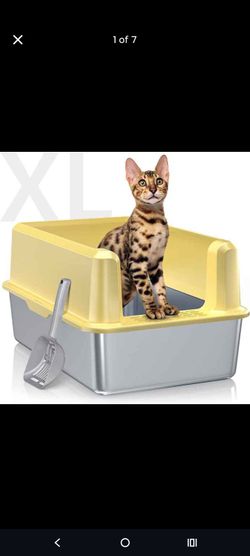 Stainless Steel Cat Litter Box, XL High Sided Open Top Litter Pan, 1 Scoop
Extra Large Litter Box for Big Cats, High Sides, Anti-Urine Leakage, Non-St