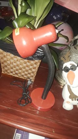 Small red desk lamp