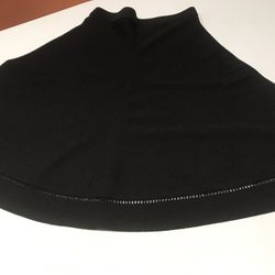 Woman’s Black A-Line Thick Stretchy Jersey  Skirt, S-M