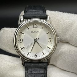 Bulova Corporate Collection 96A28 Leather Men's Quartz Watch *5269