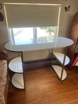 White and gold desk