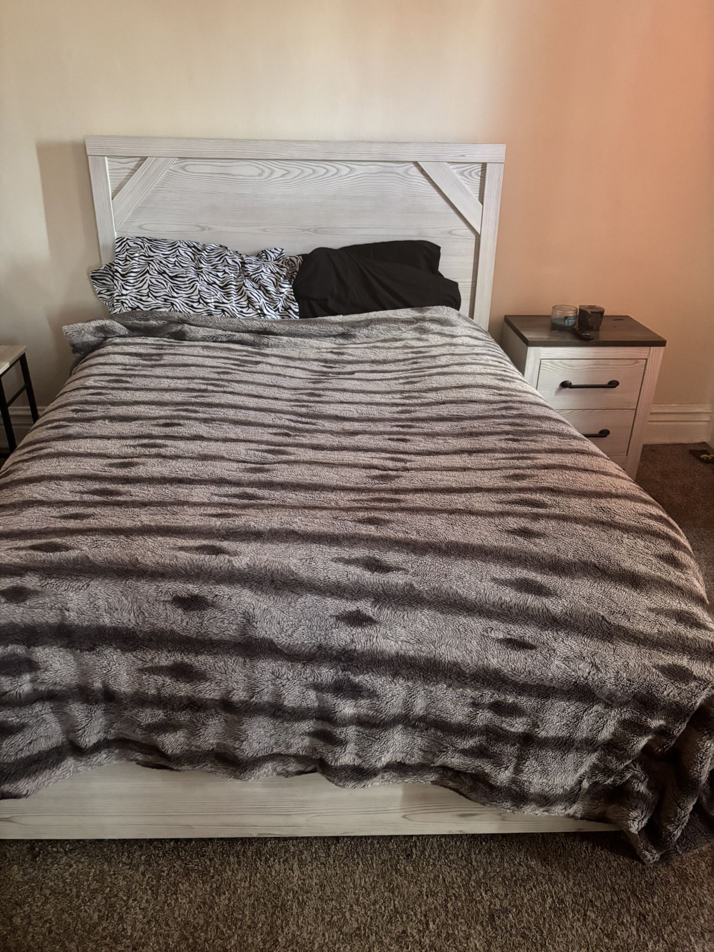Dresser With Mirror , Nightstand , Queen Bed Frame