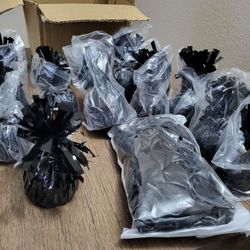 Balloon Weights Balloons & Ribbons - Balloon weights pack of 12 - Black Curling ribbon 12 rolls - 48