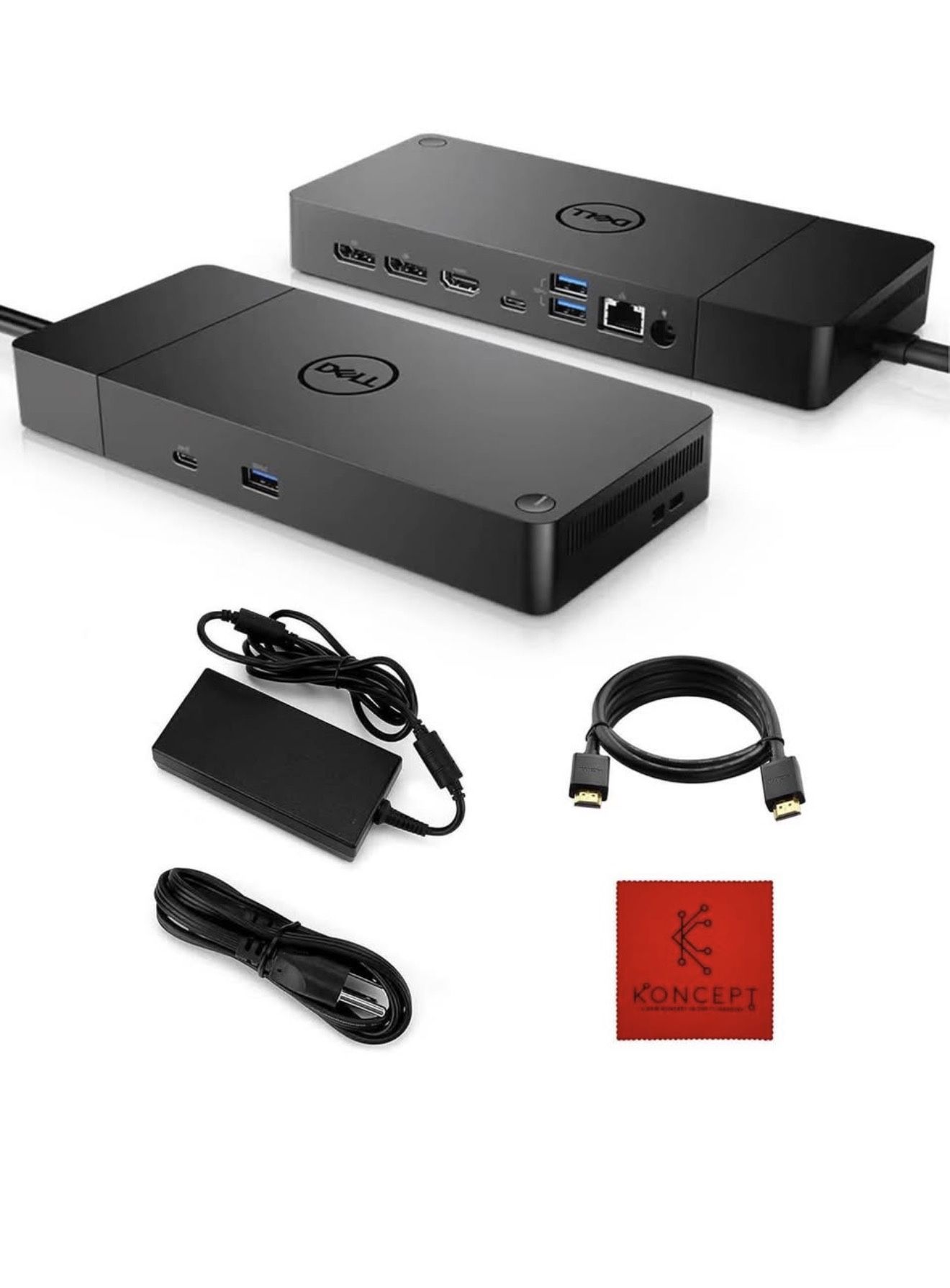 Dell WD19S Docking Station Dual Monitor Bundle - Dell Dock Station with 130 + USB Type-C + HDMI + Dual DisplayPort - Ultimate Laptop Docking Station