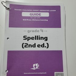 BJU Spelling Guide 4th Grade