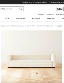 CB2 Large White Sofa