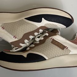 Taos Womens Colorblock Beige Direction Lace-Up Shoes Size 