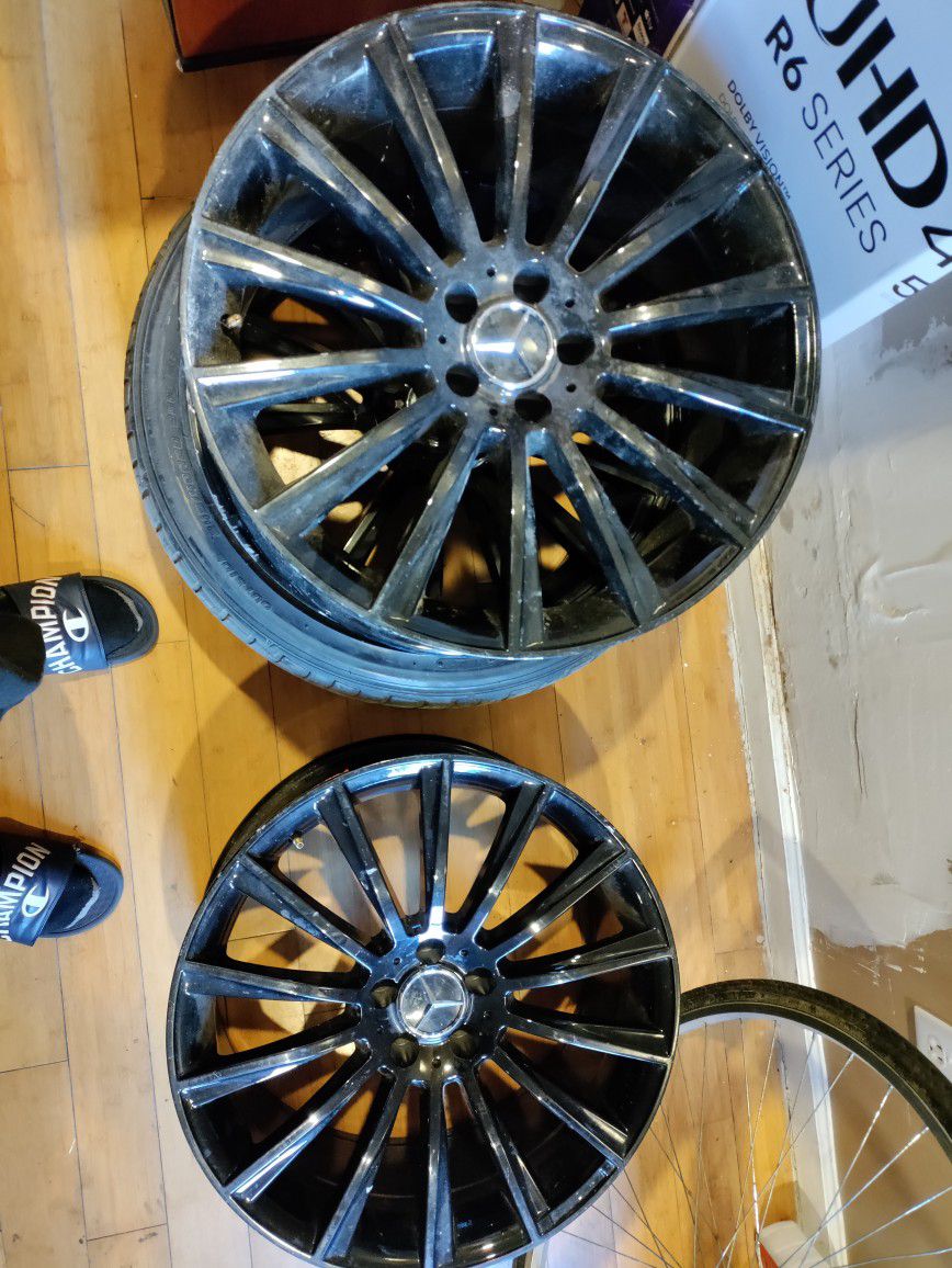 20 Inch Black Rims With Benz Center Caps