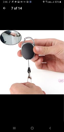 Metal Retractable Key Chain Card Badge Holder Steel Recoil Ring Pull Belt Clip