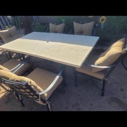 Arizona Iron Table 6 Chairs 